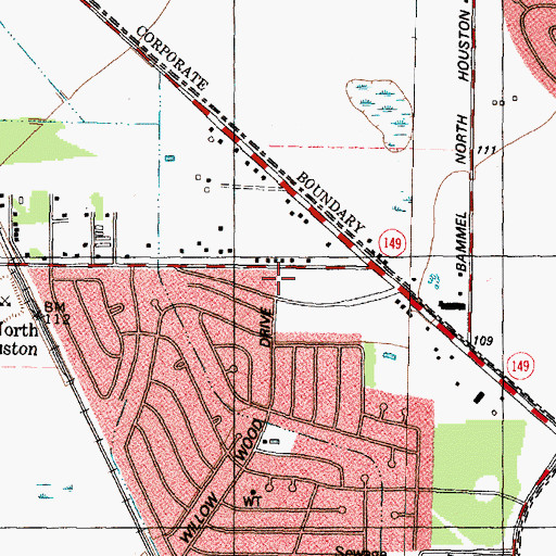 Topographic Map of Northwest Volunteer Fire Department Station 43, TX