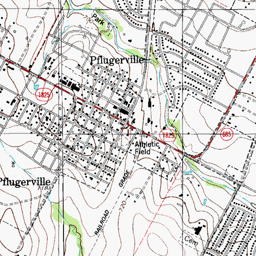 Topographic Map of Travis County Emergency Services District 2 Station 1, TX