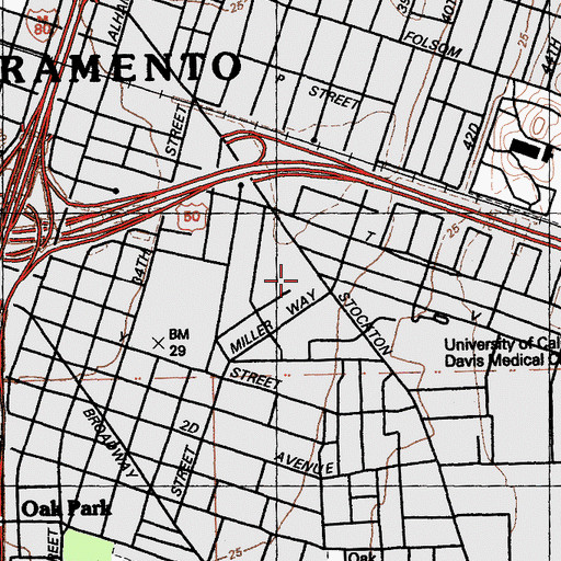 Topographic Map of Sacramento County Mental Health Treatment Center, CA