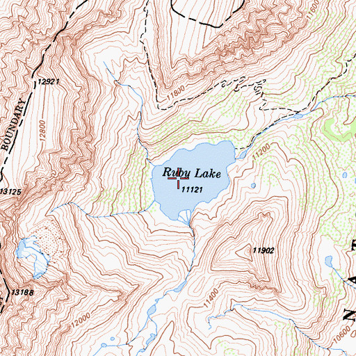Topographic Map of Ruby Lake, CA