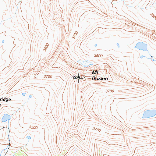 Topographic Map of Mount Ruskin, CA