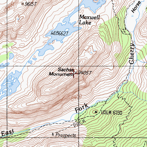 Topographic Map of Sachse Monument, CA