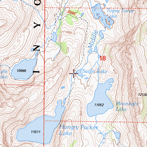 Topographic Map of Sailor Lake, CA