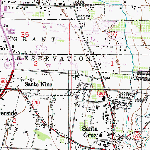 Topographic Map of Espanola Fire Department Station 2, NM