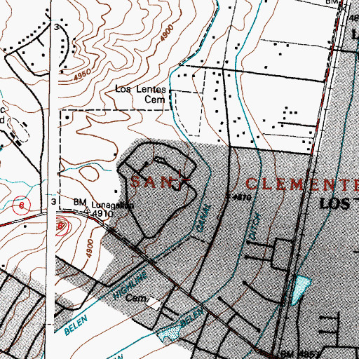 Topographic Map of Los Lunas Fire Department Substation, NM