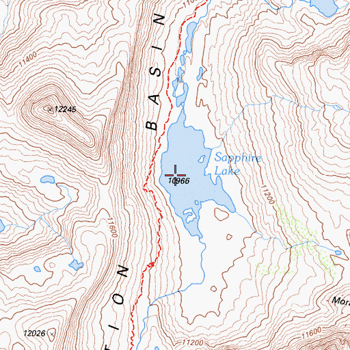Topographic Map of Sapphire Lake, CA