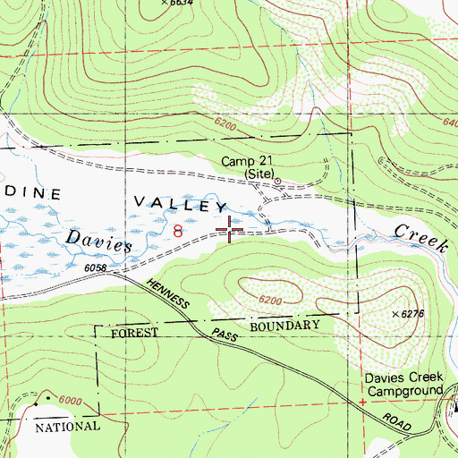 Topographic Map of Sardine Valley, CA
