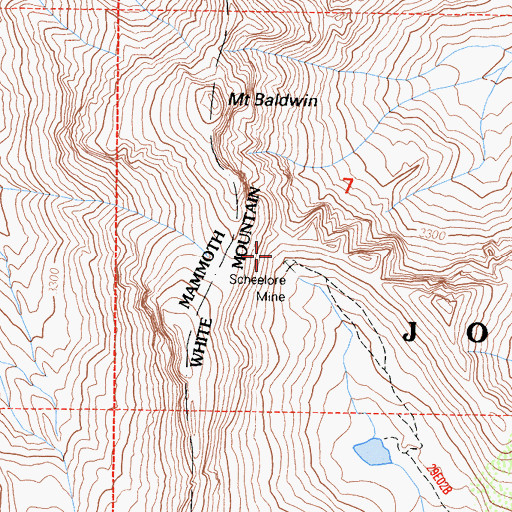 Topographic Map of Scheeldre Mine, CA