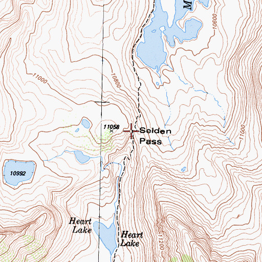 Topographic Map of Selden Pass, CA