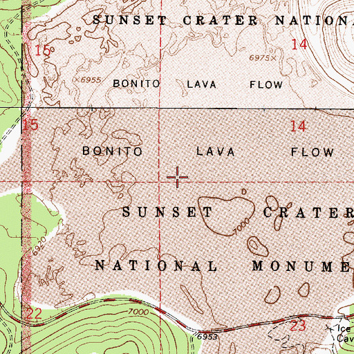 Topographic Map of Bonito Lava Flow, AZ