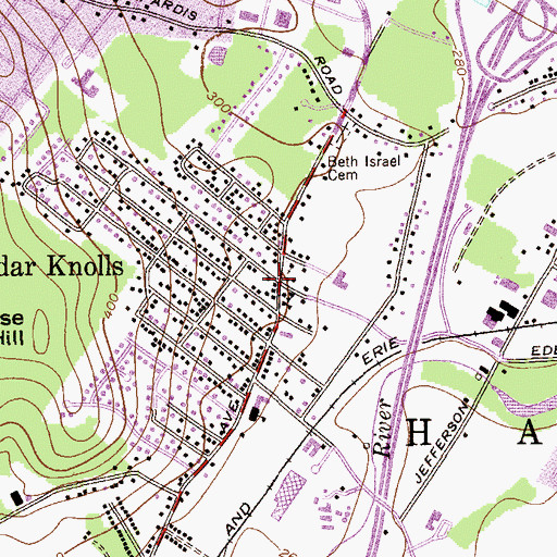 Topographic Map of Cedar Knolls First Aid Squad, NJ