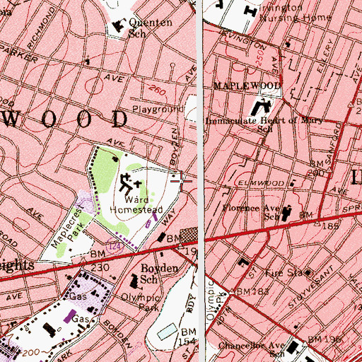 Topographic Map of Maplewood First Aid Squad, NJ