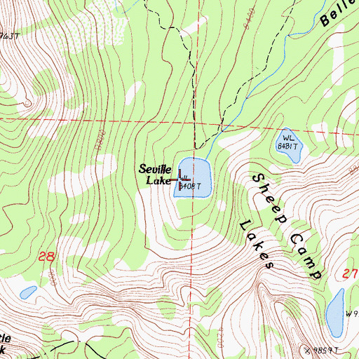 Topographic Map of Seville Lake, CA