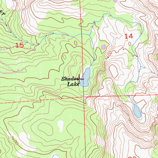 Topographic Map of Shadow Lake, CA
