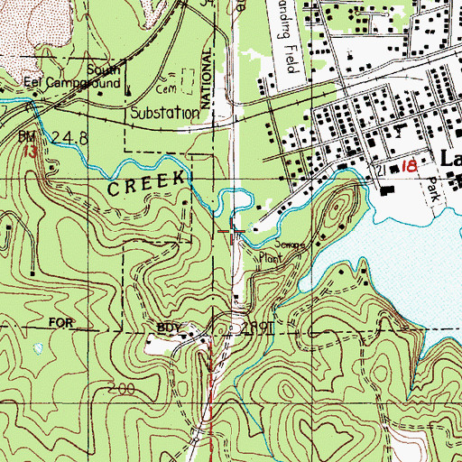 Topographic Map of Lakeside Sewage Treatment Plant, OR