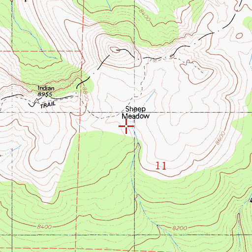 Topographic Map of Sheep Meadow, CA