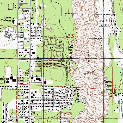 Topographic Map of Munsel Creek Water Treatment Plant, OR