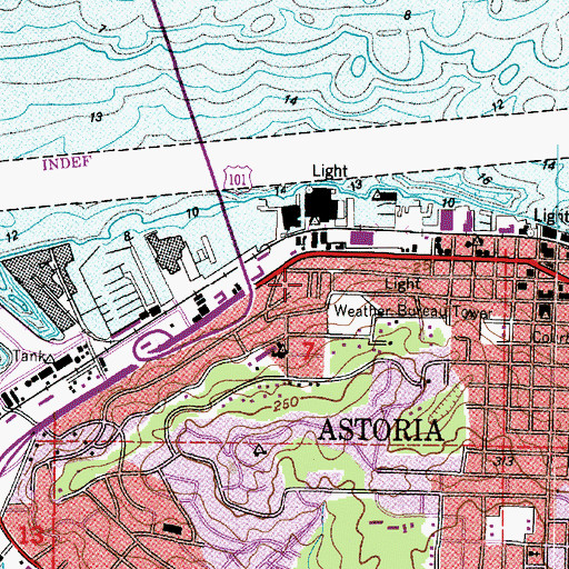 Topographic Map of Astor Street Opry Company Live Theatre, OR