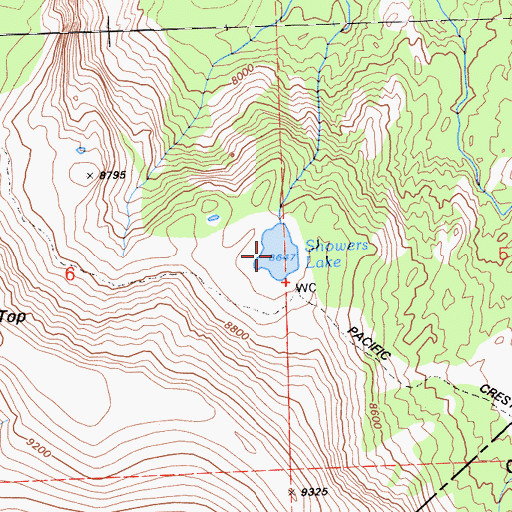 Topographic Map of Showers Lake, CA
