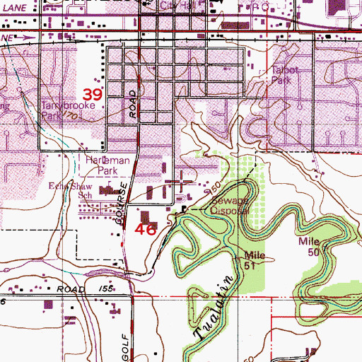 Topographic Map of Cornelius Public Works, OR
