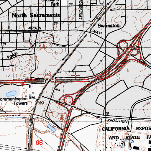 Topographic Map of American Medical Response Sacramento, CA