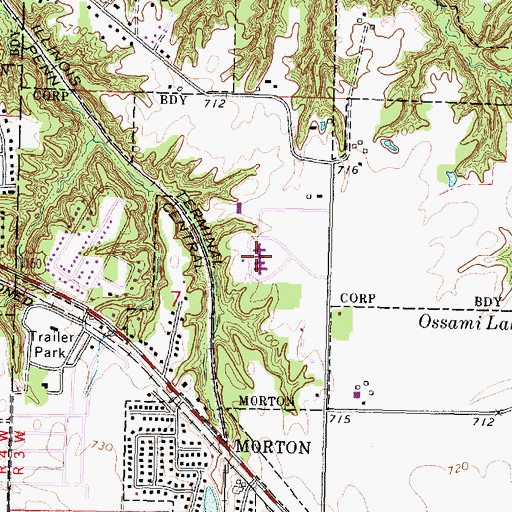 Topographic Map of Apostolic Christian Timber Ridge Nursing Home, IL