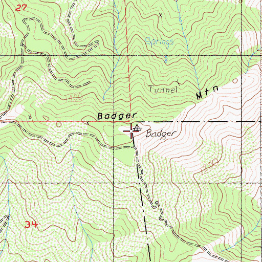 Topographic Map of Badger Mountain, CA