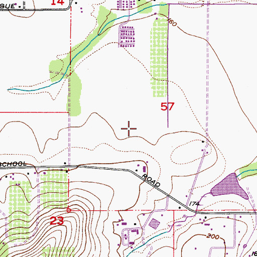 Topographic Map of Behrman Farms, OR