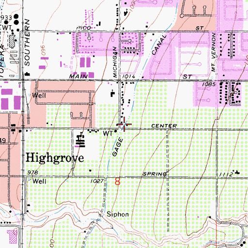 Topographic Map of Riverside County Fire Department Station 19 Highgrove, CA