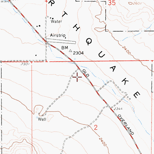 Topographic Map of Shelter Valley Volunteer Fire Department, CA