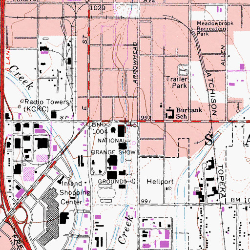 Topographic Map of San Bernardino City Fire Department Station 230, CA