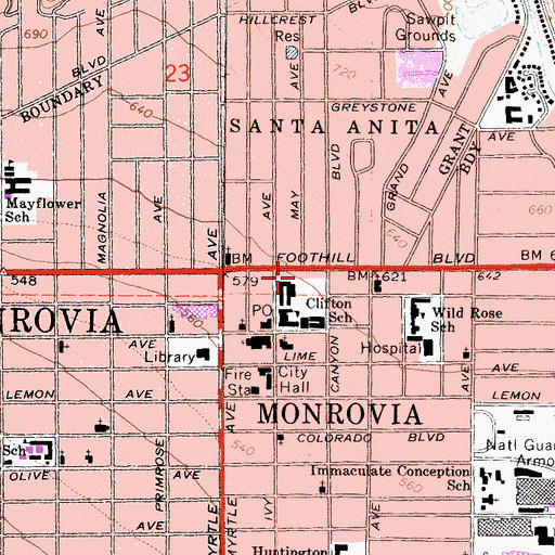 Topographic Map of Monarc Ambulance, CA