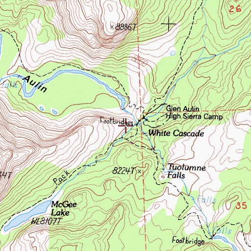 Topographic Map of Conness Creek, CA