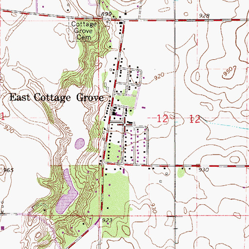 Topographic Map of Cottage Grove Fire Department Station 3, MN