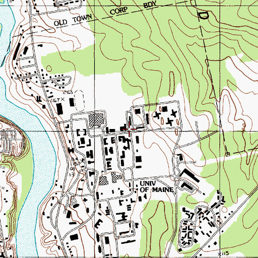 Topographic Map of University of Maine Volunteer Ambulance Corps, ME