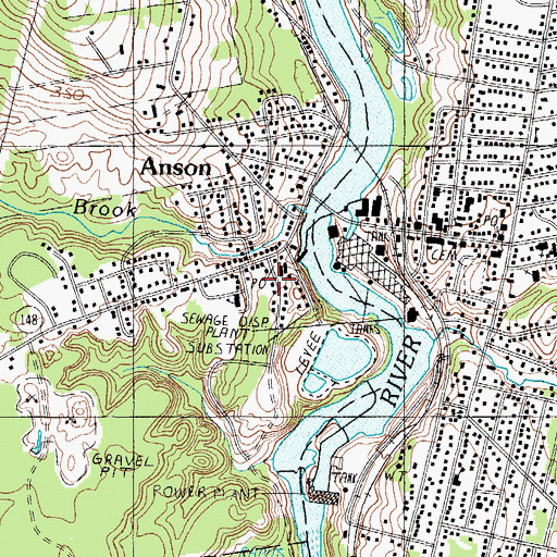 Topographic Map of Anson - Madison Starks Ambulance Service, ME
