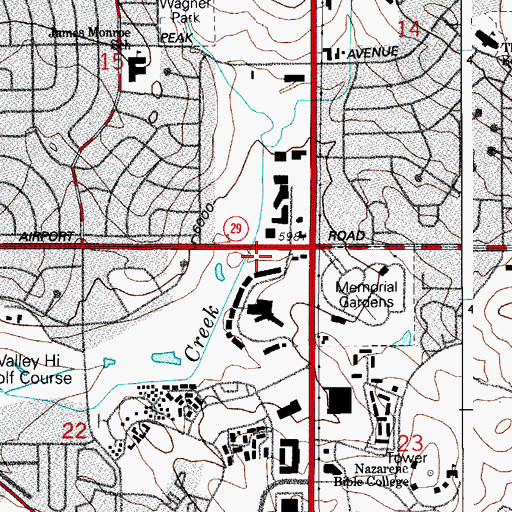 Topographic Map of Colorado Springs Fire Department Station 8, CO