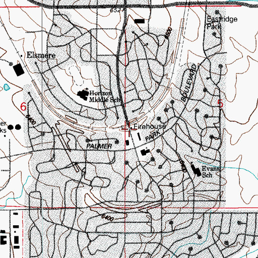 Topographic Map of Cimarron Hills Fire Department Station 1, CO