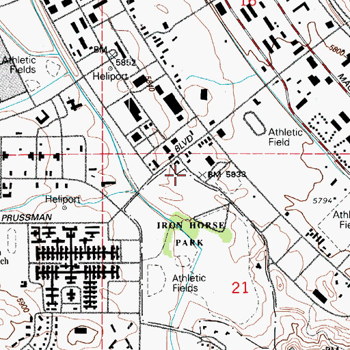 Topographic Map of Fort Carson Fire and Emergency Services Station 31, CO