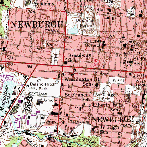 Topographic Map of New Hope Baptist Church, NY