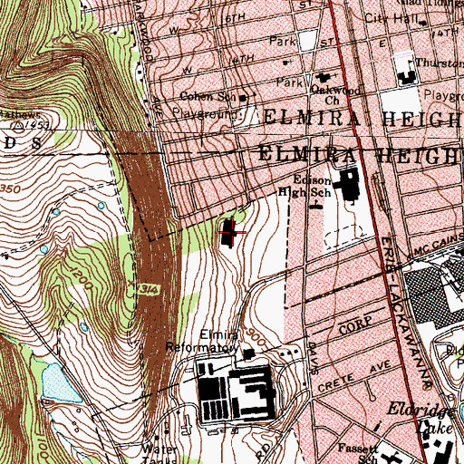 Topographic Map of Cohen Middle School, NY