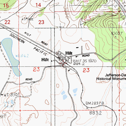 Topographic Map of Hilt, CA