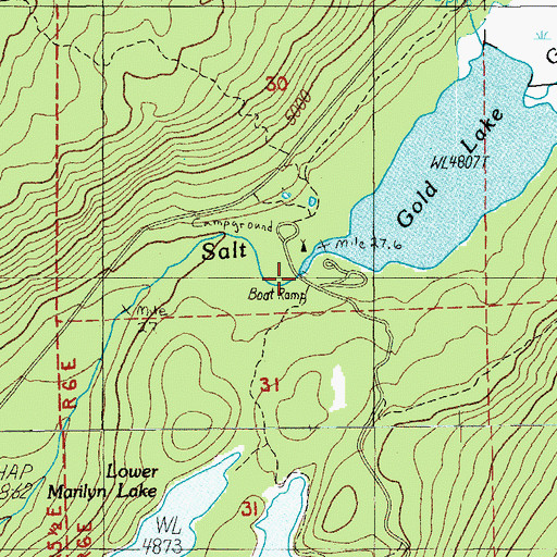 Topographic Map of Gold Lake Boat Ramp, OR