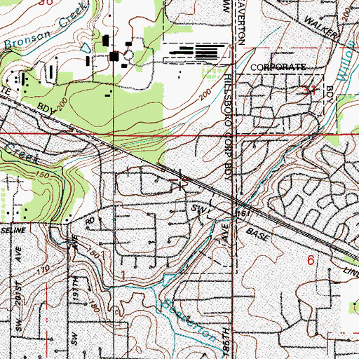 Topographic Map of TriMet Willow Creek Transit Center, OR