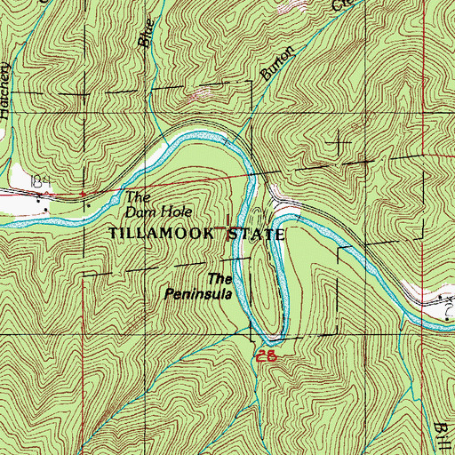 Topographic Map of Upper Peninsula Pole Slide Boat Ramp, OR