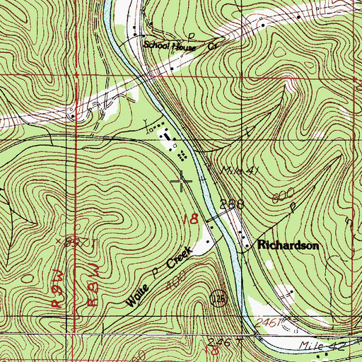 Topographic Map of Richardson Pole Slide, OR