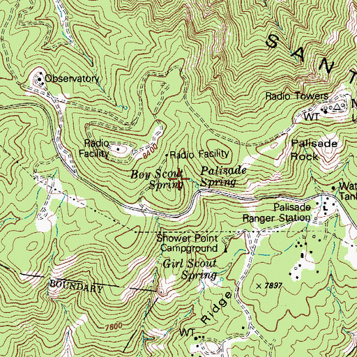 Topographic Map of Boy Scout Spring, AZ