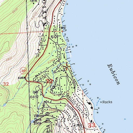 Topographic Map of Lonely Gulch, CA