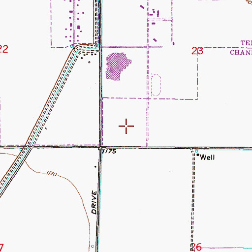 Topographic Map of Chandler Public Library Sunset Branch, AZ