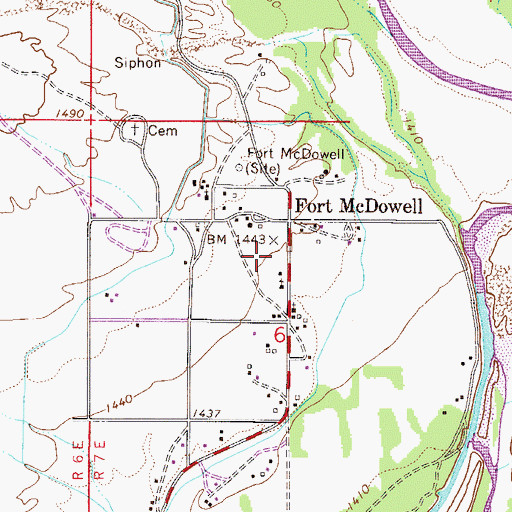 Topographic Map of Fort McDowell Yavapai Nation Tribal Library, AZ